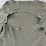 NWT REMAIN Birger Christensen Long Sleeve Ribbed Open Back Top Military Olive Photo 8