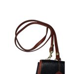 Liz Claiborne Vintage Mini Leather Saddle Crossbody Purse Brwn Black Pebbled Photo 3