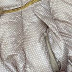 Michael Kors MICHAEL Beige Satin Specks Chevron Quilted Puffer Jacket Size M Photo 10