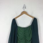 Princess Polly  Aleena Green Ruched Mini Dress Size 12 Long Balloon Sleeve Photo 13