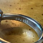 Natural Aquamarine White Diamond Sterling Silver Ring Size 7.75 Photo 5