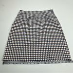J. McLaughlin  Geometric Houndstooth Pencil Skirt Womens Size 2 White Blue Brown‎ Photo 9