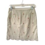 Lilly Pulitzer Vintage Scallop Bumble Bee Embroidered Skirt Tan Green Pink Sz 2 Photo 0