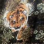 Custo Barcelona  Tiger and floral print 100%Silk tunic dress, long sleeve, size S Photo 7