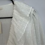 Maje MWT  Plumeti Cropped White Wrap Ruffle V-neck Wrap Blouse Size 2 NEW Photo 6