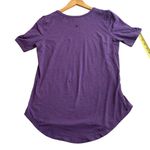 Lululemon  Womens Size 6‎ Love Crewneck Tee Heathered Darkest Magenta Pima Cotton Photo 5