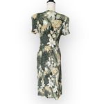 Vintage Soft Works Tropical Floral Green Button Down Midi Dress Size 6 Photo 1