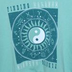 Rebellious One  FINDING BALANCE Light Teal Cropped Hoodie Sweatshirt NWT Photo 1