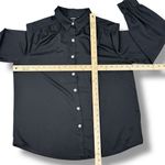 EXPRESS  Satin Rhinestone Button Up Blouse Shirt Black Large‎ Photo 11