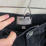 AGOLDE Quinn High Rise Mini Skirt Black Raw Hem Photo 7