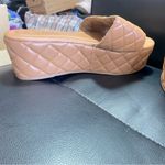 SheIn Quilted Platform Sandals Tan Size 10 Photo 6