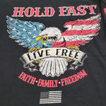 Hold Fast Shirt Size Medium American Flag Bald Eagle "Live Free" Graphic Tee EUC Unisex T-shirt Photo 3