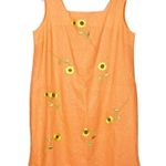 Vintage Magic Linen Blend Orange Sunflower Print Sleeveless Dress Sz 1X Photo 4