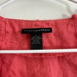 Grace Elements Women's Pink V-Neck Sleeveless Blouse Top 100% Linen Rose Pom Pom Photo 3