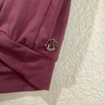 Buffbunny Collection BUFFBUNNY Knotty and Nice Crop Top Burgundy Size Small Athletic Long Sleeve Wine Photo 6