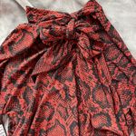 Nine West Red And Black Snakeskin Long Sleeve Blouse Photo 5