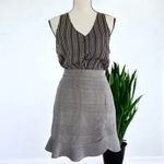 ZARA Houndstooth Plaid Scalloped Hem Mini Skirt Photo 3