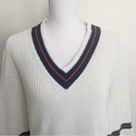 CAbi Ace V-Neck Preppy Bell Sleeve White Sweater Style 5639 Size S Photo 2