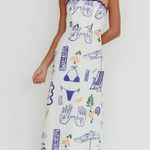 Selfie Leslie *NWT* Indie Lux Cypress Graphic Strapless Maxi Dress White Photo 2