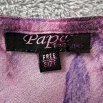 Papa Vancouver Boho Handkerchief Hem Dress Purple Crinkle Rayon Free Size India‎ Size M Photo 4