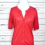 Merona  Red Button Front 3/4 Sleeve Lightweight Cardigan Sweater Top Size Small Photo 7