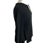 #135 WILT Plunge Neck Layered Slub Tee Black Size M Photo 3
