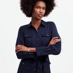 Madewell Utility Tie Waist Maxi Shirtdress Navy Belted Pockets Lyocell XXS NWT Photo 4