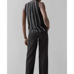 White House | Black Market WHBM Black & White Embroidered Sleeveless Top Minimalist Career Dressy Photo 1