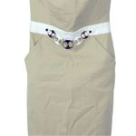 Milly of New York Khaki Strapless Dress with Removable Chain Belt Size 2 Tan Photo 3