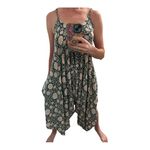 Cost Plus World Market green and pink harem jumpsuit romper L/XL Size L Photo 1