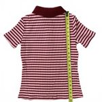 Mango Cotton Blend Short-Sleeved Striped Polo Shirt Red Pink Stripes NWT Small Photo 2