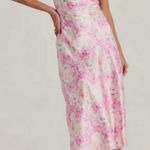 ASTR 💕💕 Lace Trim Satin Slipdress ~ Pink Floral Large NWT Photo 0