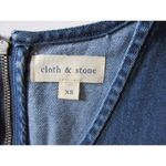 NWoT Cloth & Stone Dark Tencel Denim Fray Hem Asymmetrical Sleeveless Dress XS Photo 4