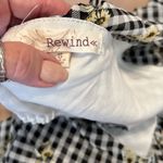 Rewind szS blk&wht checked w/flowers LSācold shoulder open back lined miniādress Photo 4