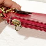 Coach Red Leather Small Wristlet Full Zip Wallet Card Holder Photo 1