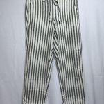 J.Crew Tie Waist Seaside Cropped Navy Stripe Pull On Pants Women's Size S AY652 Blue Photo 0