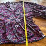 Kika Vargas X Target Wrap Top Coral Reef Puff Sleeve Scalloped Hem 1X Wo… Purple Photo 6