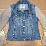 Guess Vintage Hooded denim Jacket With Sweater Sleeves Size Small Photo 2