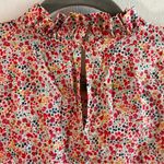 J.Crew Blouse Liberty Print Phoebe Floral Ruffle Neck Long Sleeves Top Sz S EUC Photo 11