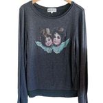 Wildfox  Sweatshirt Cherubs Angels Charcoal Black Pullover Sweater Small Rare EUC Photo 0