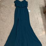 Dress the Population  Gracelyn Blouson Jersey Maxi Gown Thigh High Slit Pine S Photo 2