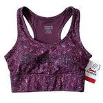 Reebok XS racerback sports bra grape wine moisture mgmt medium support padding Photo 0