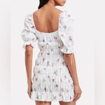 For Love & Lemons  White Floral Smocked Mini Dress WORN ONCE Photo 1