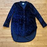 Maeve Anthropologie  navy blue velvet tunic top Photo 2