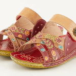 Spring Step L'Artiste Leigh Slide Sandal Step Women's Red and Tan sandals 40 Photo 0