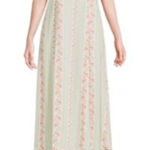 We Wore What Dress Womens 2 Green Floral Stripe Puff Sleeve Midi Cottagecore Photo 0