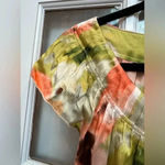 Anthropologie Tabitha Zoya Watercolor Dress Silk Top Cotton Skirt Size 0 XXS Gray Photo 4