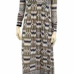 Geometric Long Sleeve Maxi Jersey Dress Size undefined Photo 0