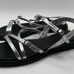 Vagabond NWB  Women's Shoemakers Izzy Sandal metallic silver  black size 40 US 10 Photo 2