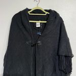Charter Club  Black Raschel Knit Toggle Poncho Wrap Sz OS NWT Photo 2